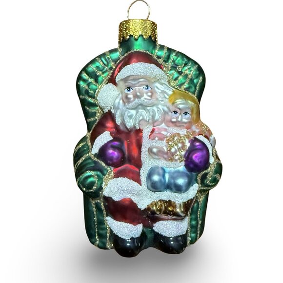 Vintage UT Santa & Train Christmas Ornaments Set Retro Hand Painted Blown Glass - Picture 4 of 7